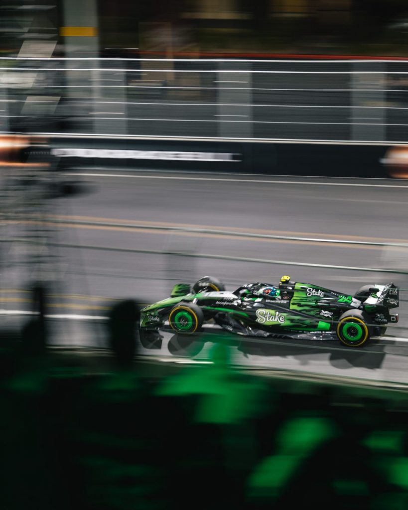 Car speeding past Heineken GA